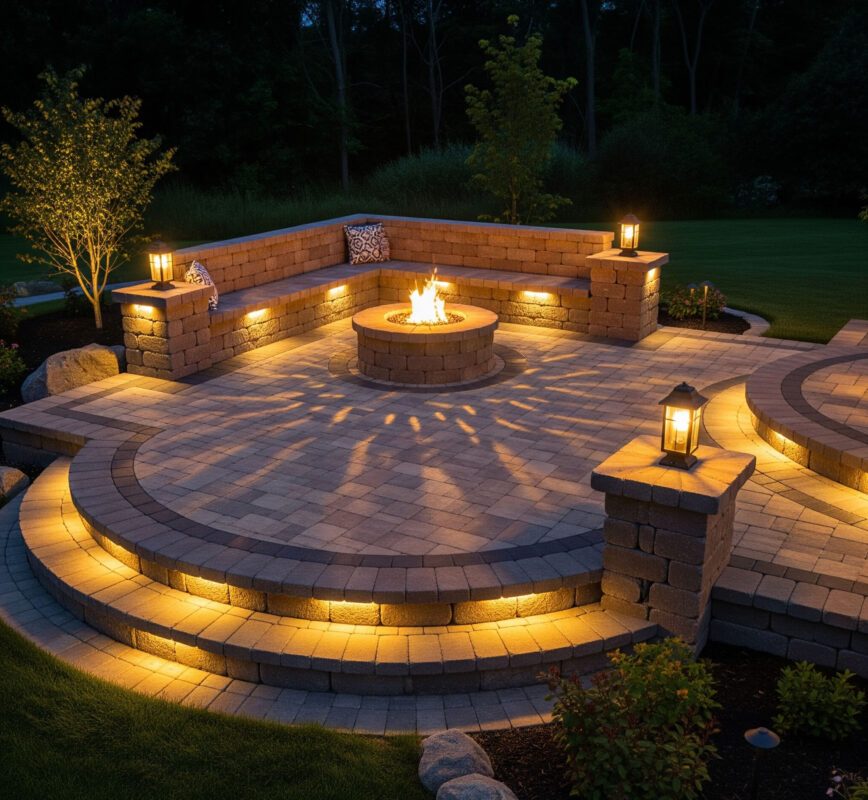 Brick Patio Oswego E - Four Seasons Landscaping Yorkville, IL